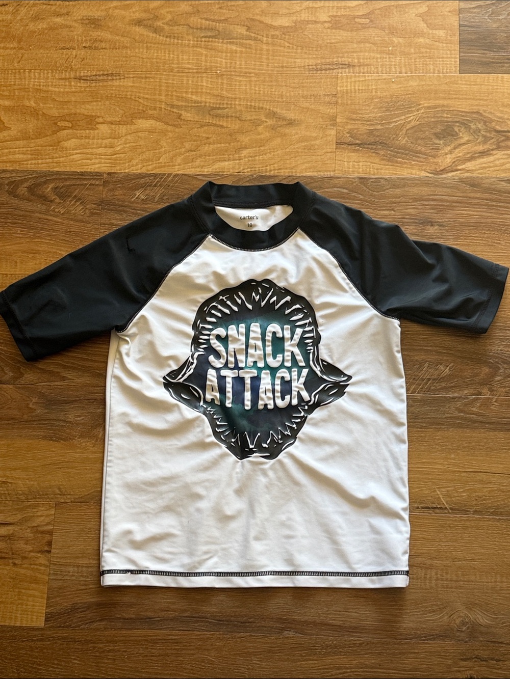 Carter's Black & White 'Snack Attack' Short-Sleeve Rashguard